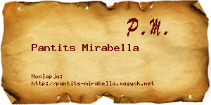 Pantits Mirabella névjegykártya